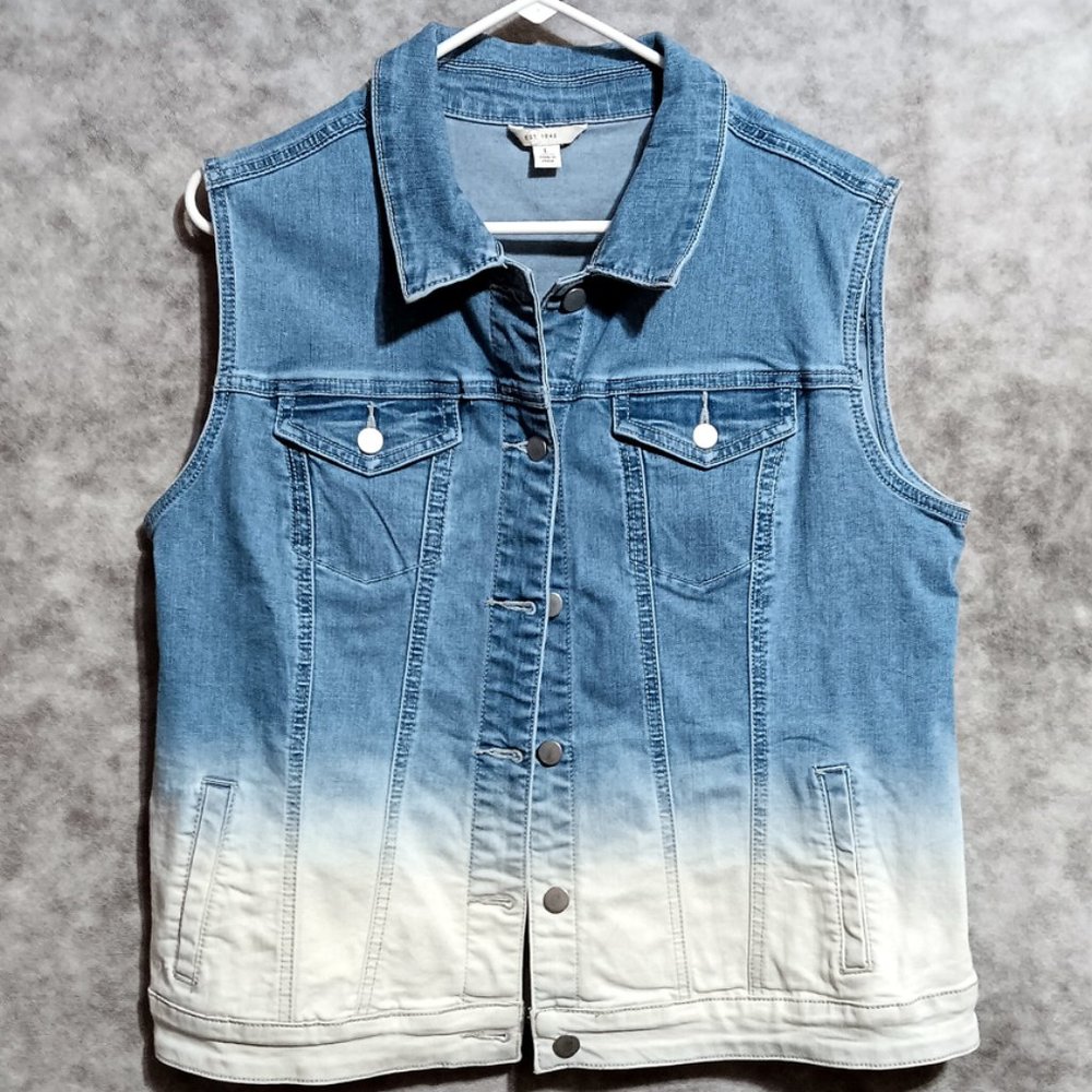 C 1946 denim-look vest ombre blue Cato Women's Sz L